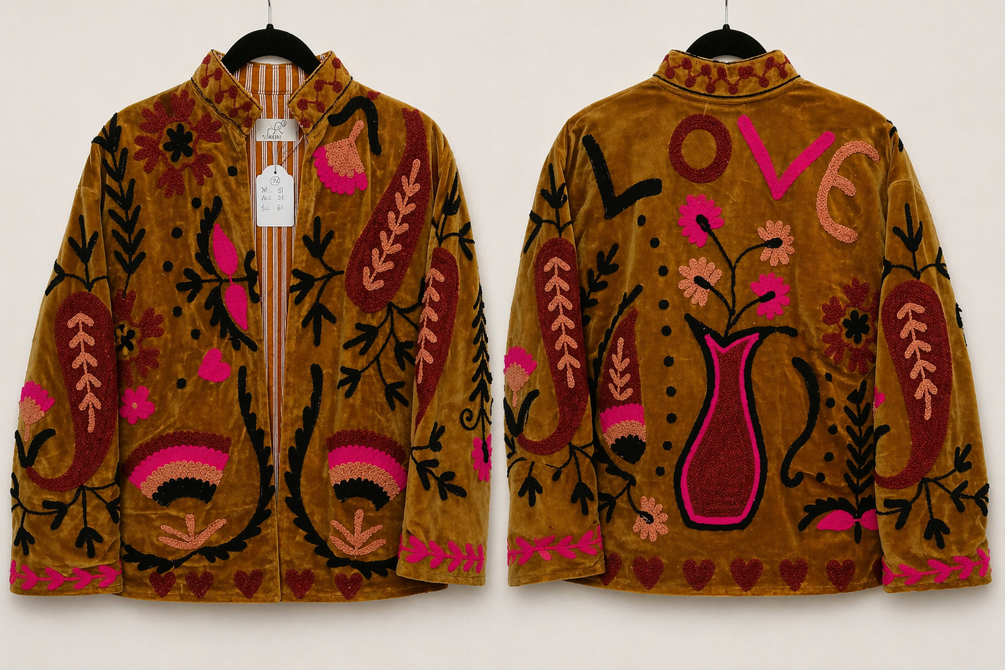 Samtjacke mit Suzani Bestickung