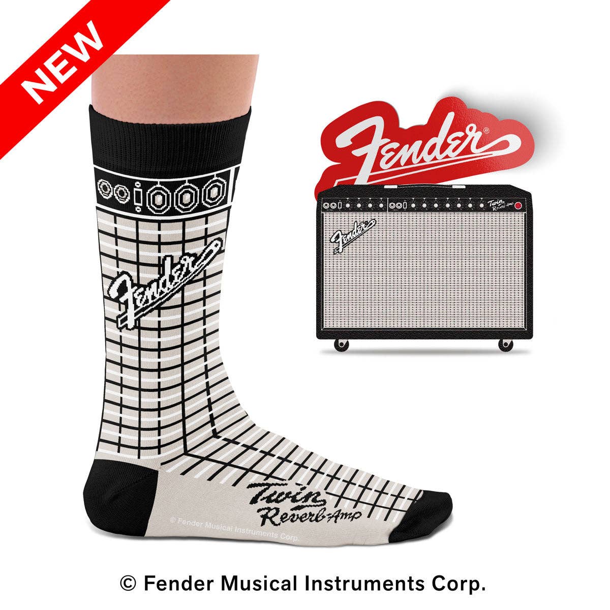 Fender Verstärker Socken: L: 41-46 UK (7½-11½) UNS (8-12)