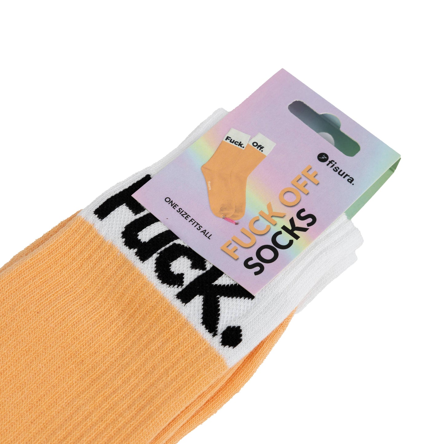 "Fuck off" Peach Socken