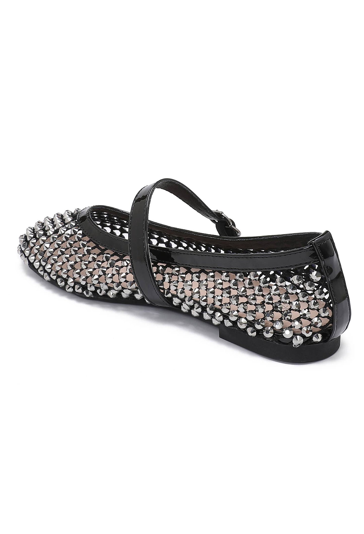 Mary-Jane-Ballerinas mit Strass verziert H8-1530H: Black