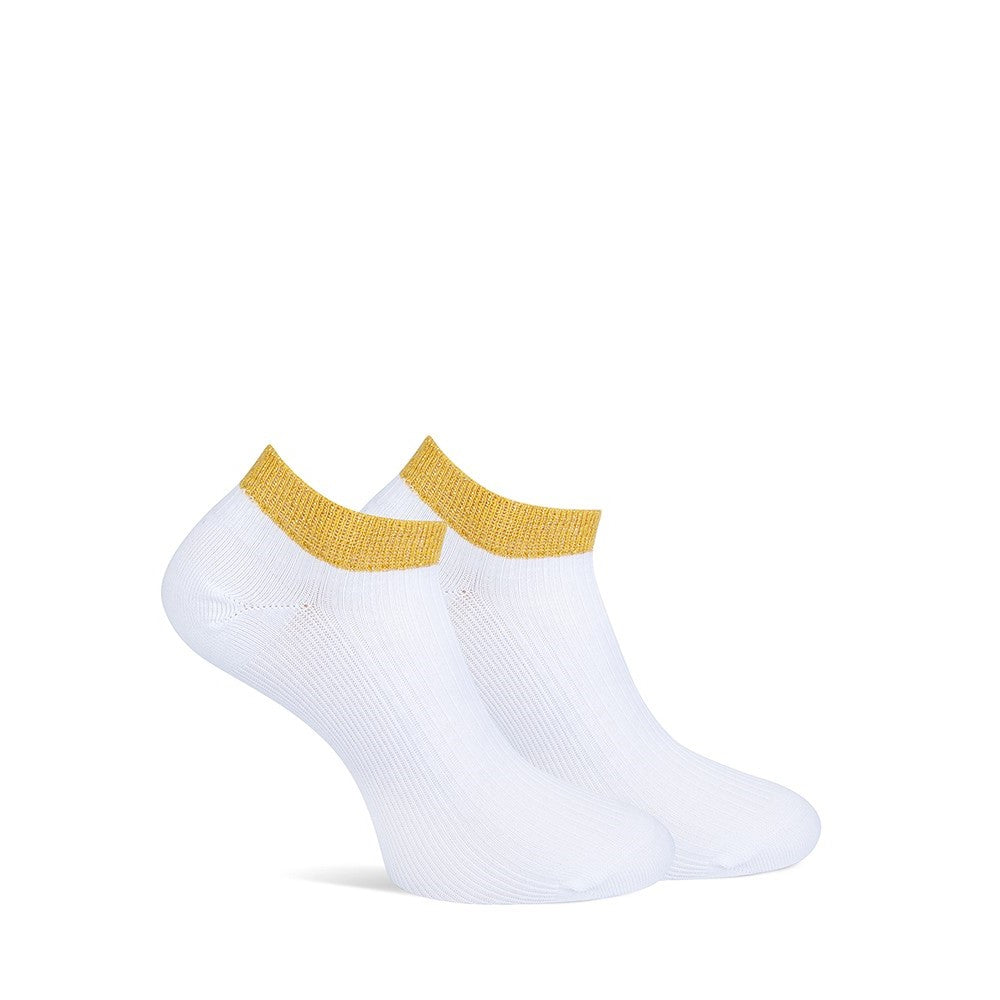 MarcMarcs Damen Sneaker Socks Amsterdam White Ochre