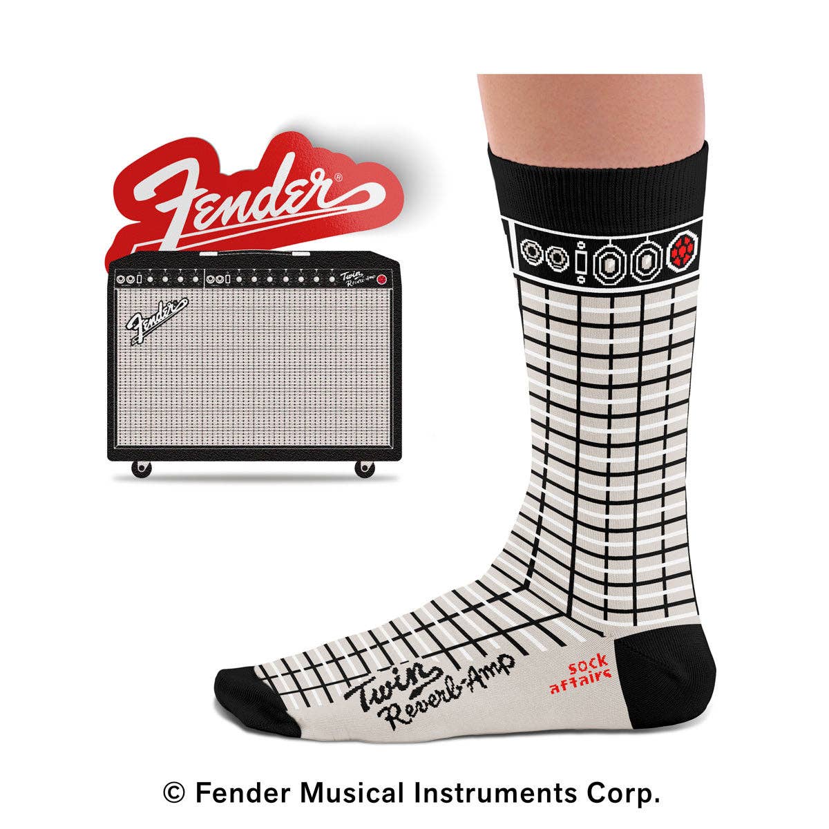 Fender Verstärker Socken: L: 41-46 UK (7½-11½) UNS (8-12)