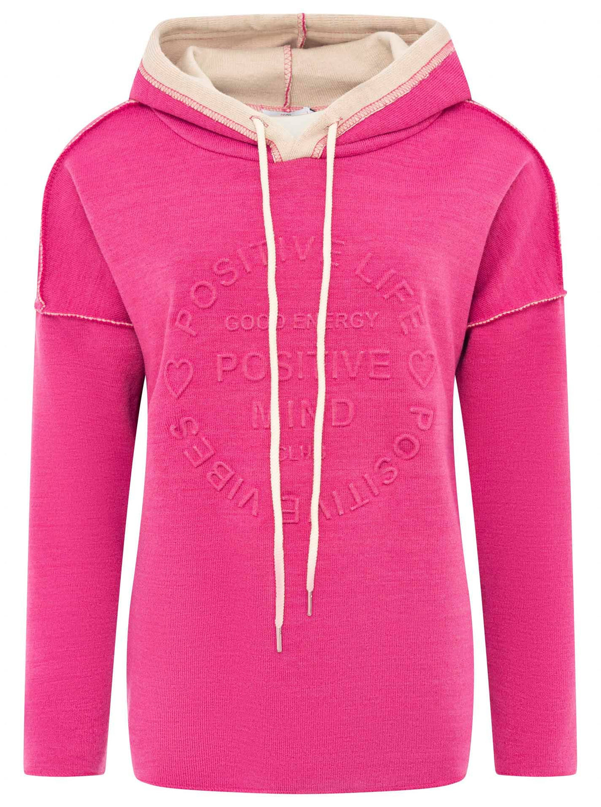 Doubleface Hoodie "Positive Mind" Pink