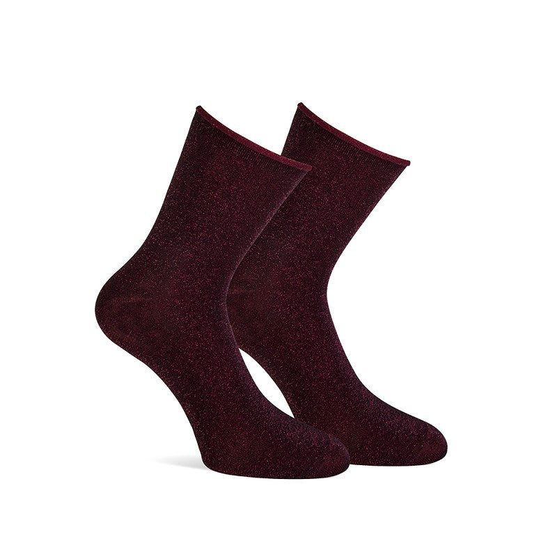 MarcMarcs Damen Socken Bordeaux Metallic