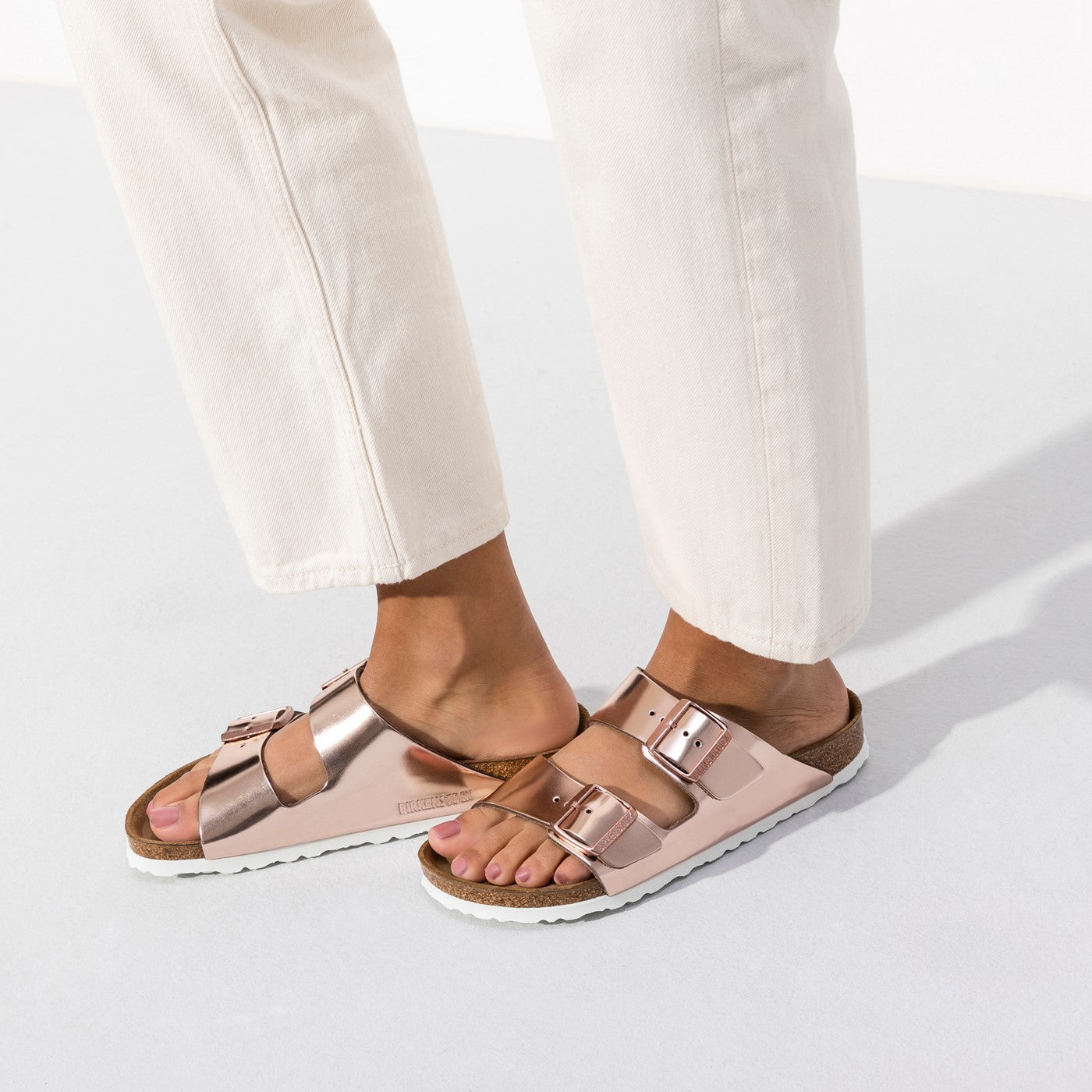 Birkenstock Arizona Weichfußbett Rose Metallic