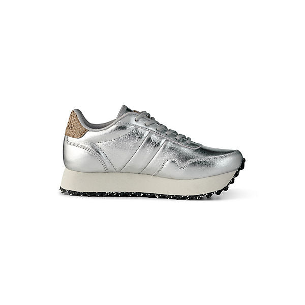 Woden Nora III Damen Sneaker Plateau Silber