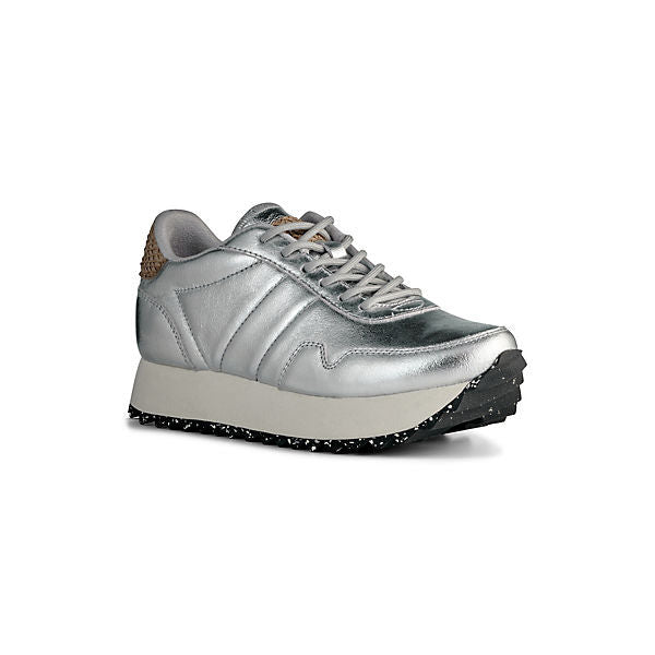 Woden Nora III Damen Sneaker Plateau Silber