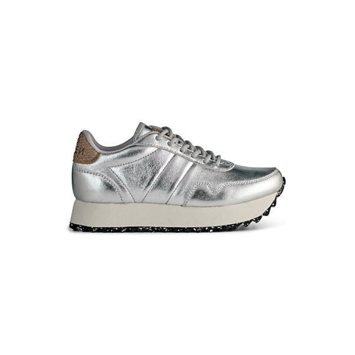 Woden Nora III Damen Sneaker Plateau Silber