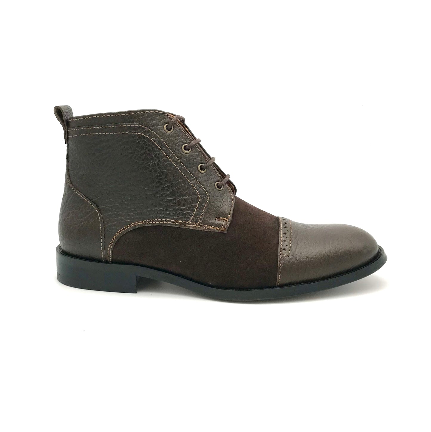Herren Stiefeletten Elegant Leder Dunkelbraun