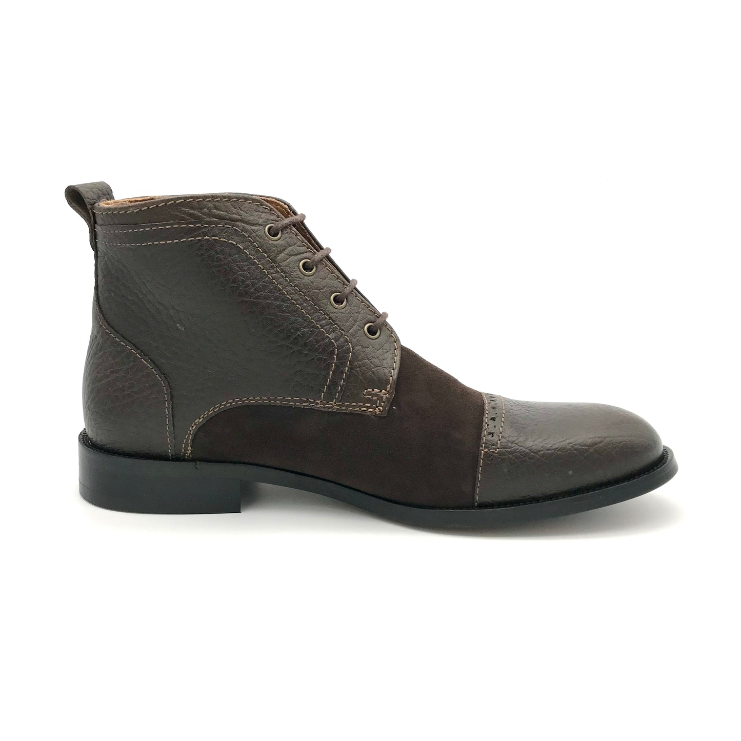 Herren Stiefeletten Elegant Leder Dunkelbraun