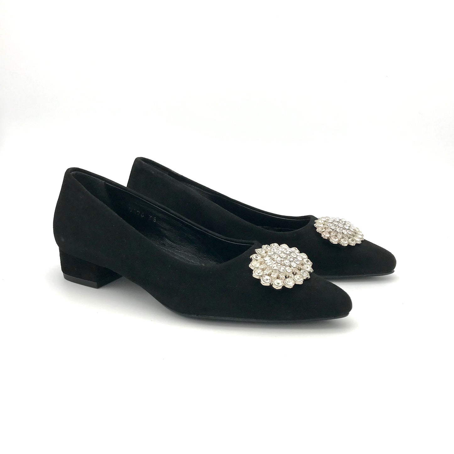 Ballerinas mit Schmuck Dekor - Schwarz