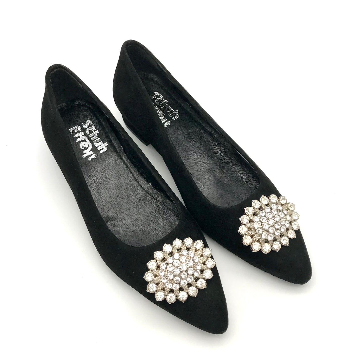 Ballerinas mit Schmuck Dekor - Schwarz