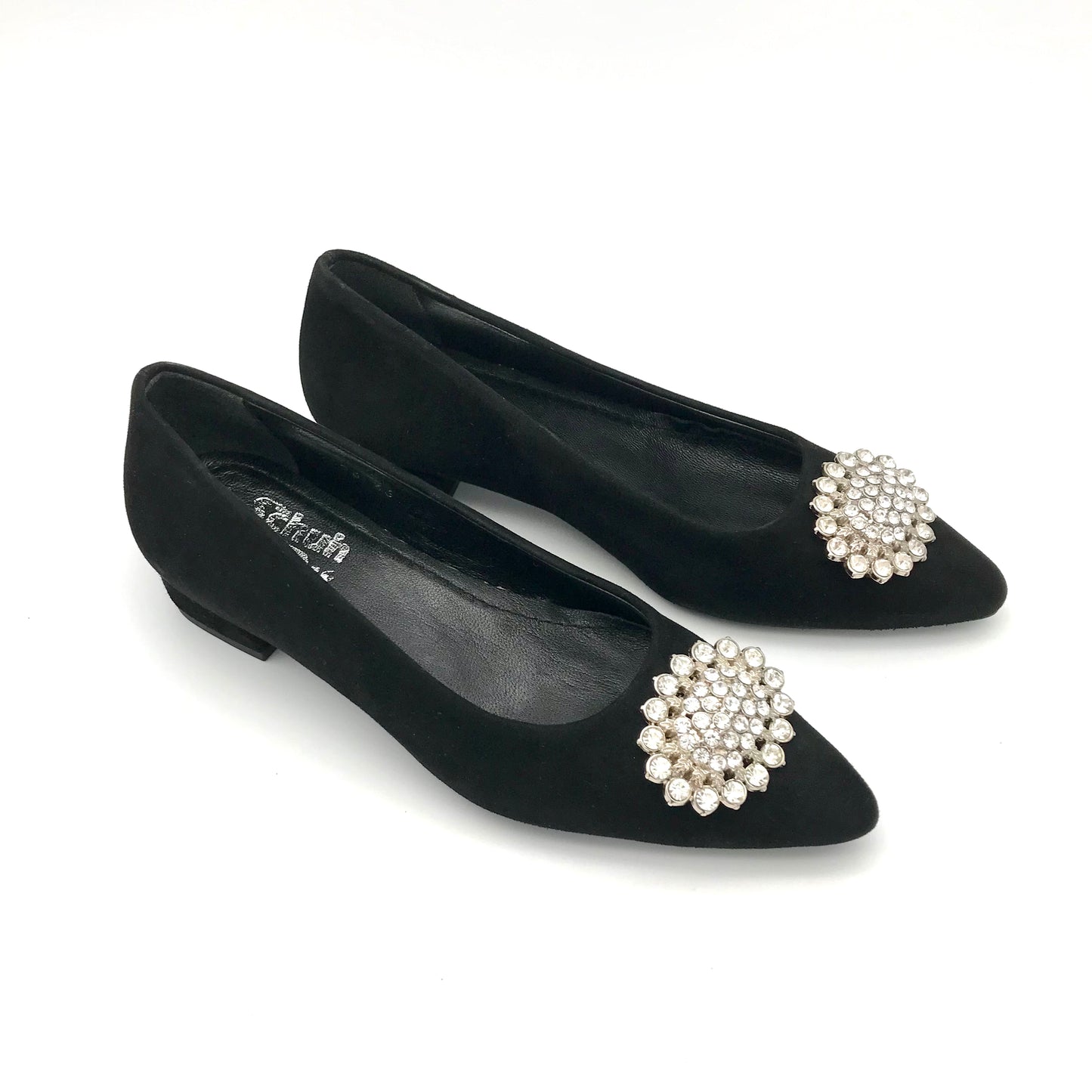 Ballerinas mit Schmuck Dekor - Schwarz