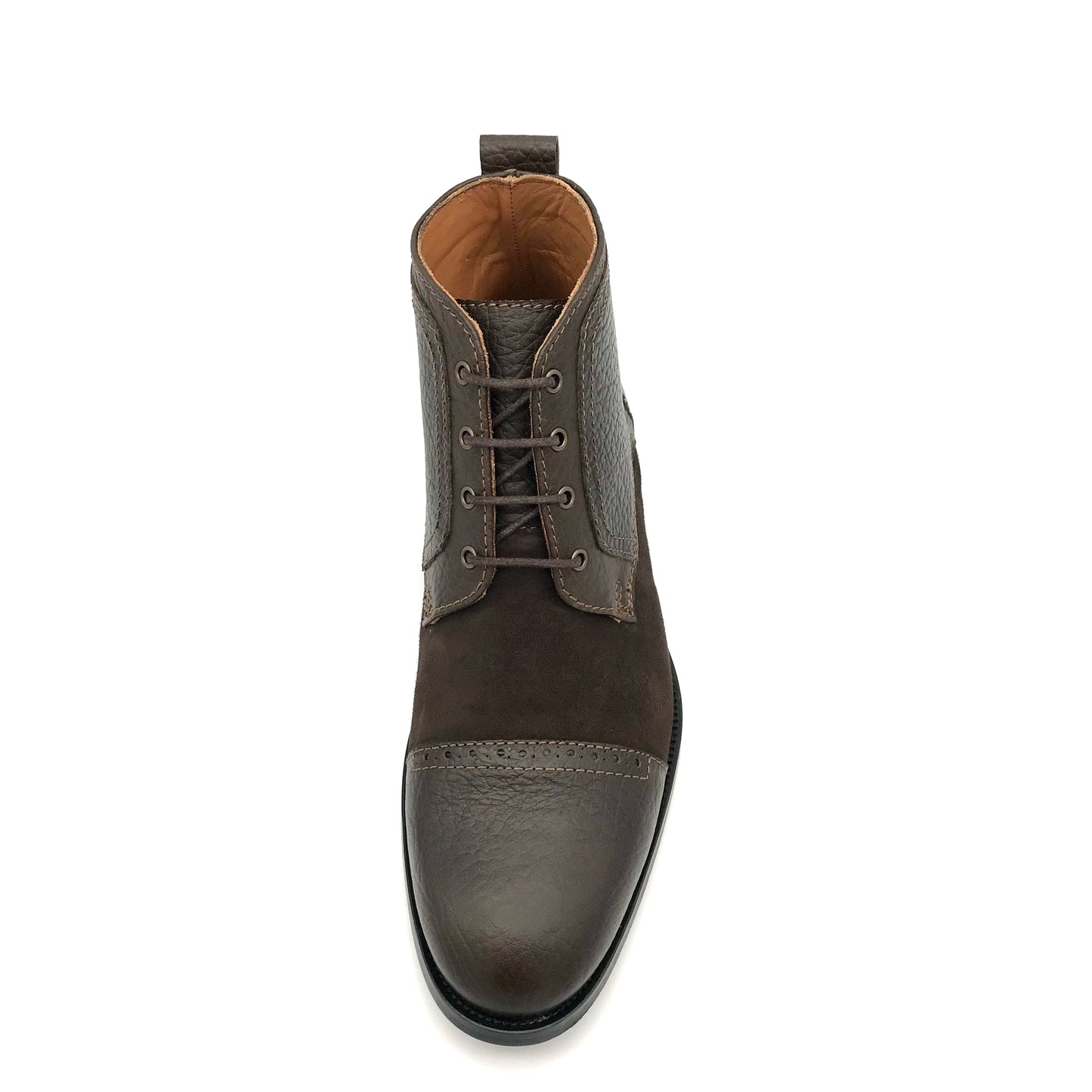 Herren Stiefeletten Elegant Leder Dunkelbraun