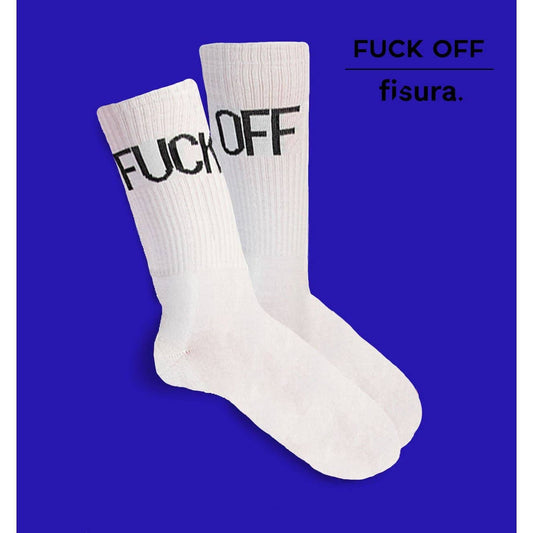 Männersocken „Fuck Off“ - Weiß