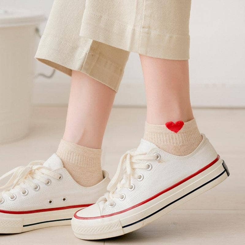 Damen Halbhohe Socken Kleines Herz I 35-41: Blanc / 35-41