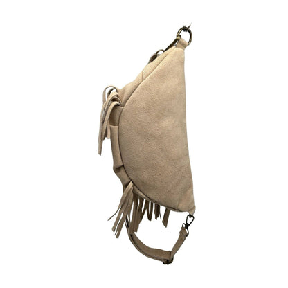 Esperanza Bauchtasche aus Wildleder mit Fransen: KAMEL