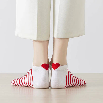 Marine Damen-Kurzsocken Coup de Coeur I 35-41: Blanc/Noir / 35-41