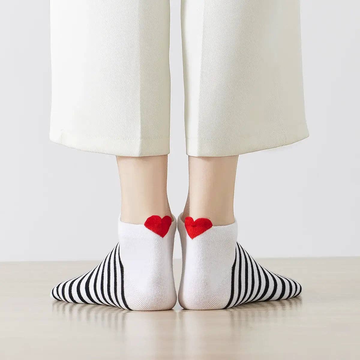 Marine Damen-Kurzsocken Coup de Coeur I 35-41: Blanc/Noir / 35-41
