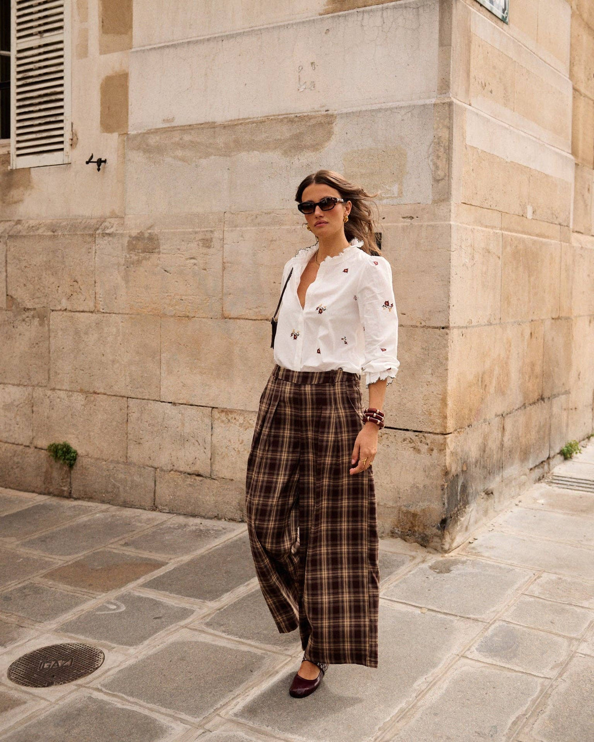 Claude Hose mit hohem Bund Marron