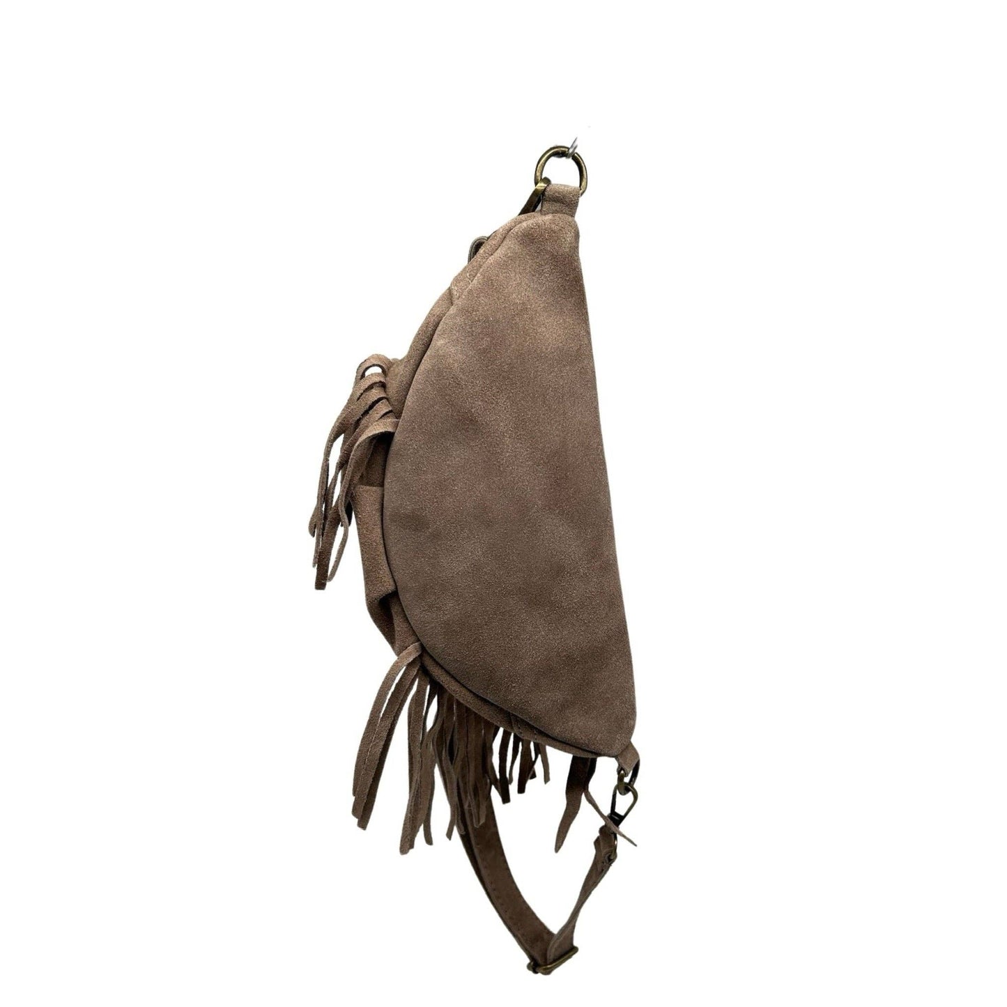 Esperanza Bauchtasche aus Wildleder mit Fransen: KAMEL