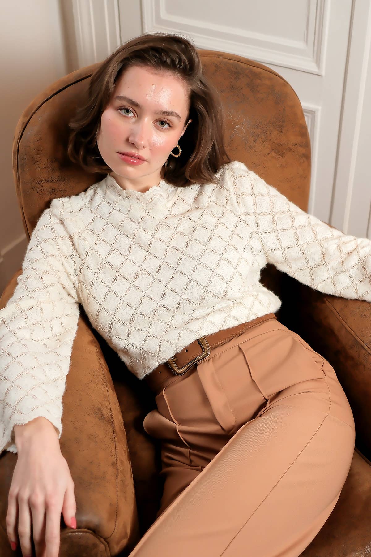 Bluse mit geometrischer Struktur