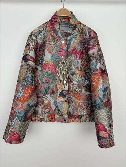 Metallicoptik Jacquard Jacke Paradies Pink