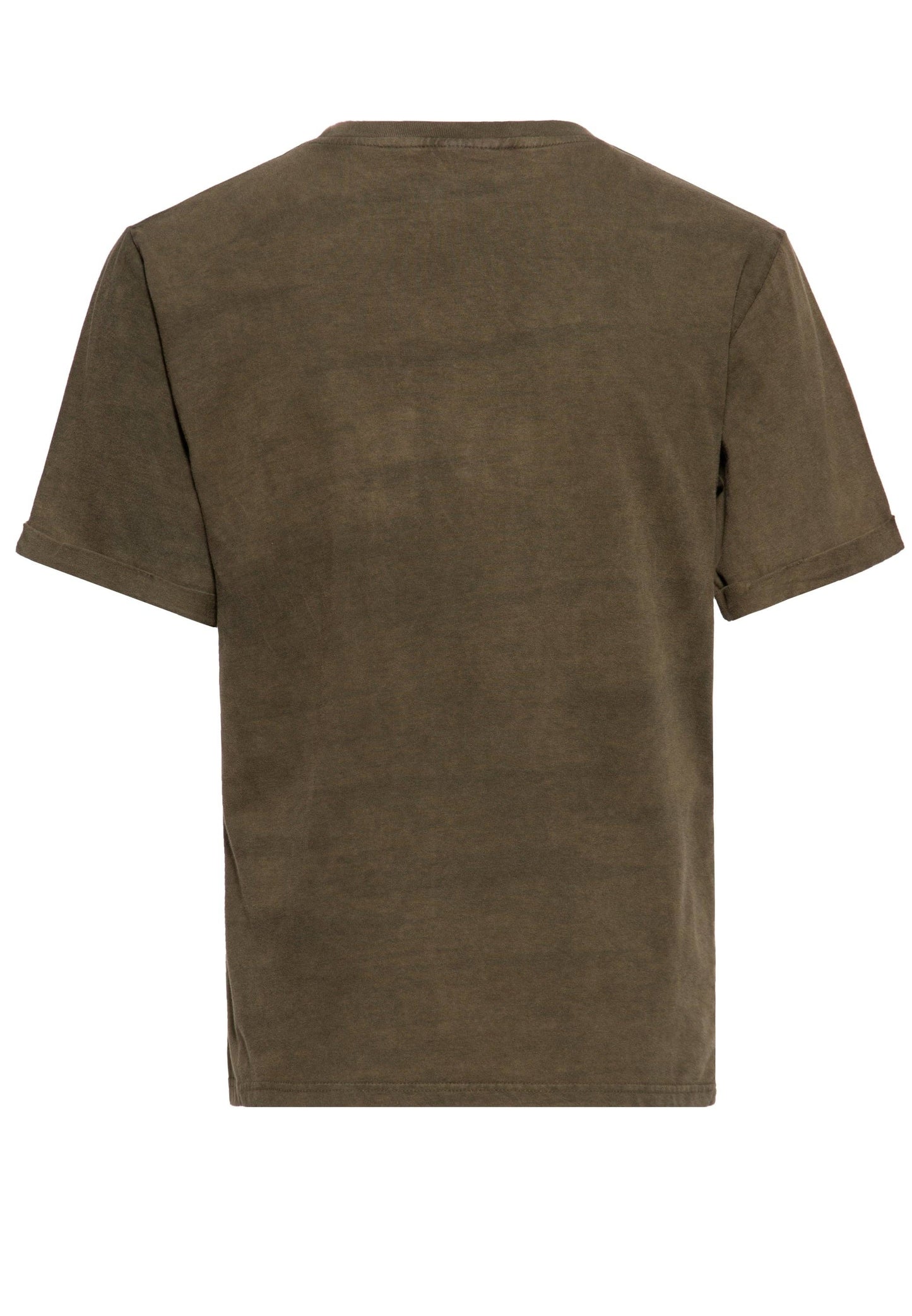 Acid-Washed T-Shirt «Split The Road» Oliv