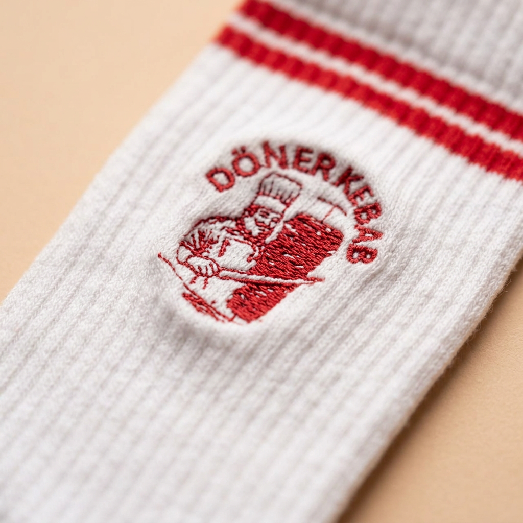 Bestickte Döner-Kebab-Statement-Socken: 37-43