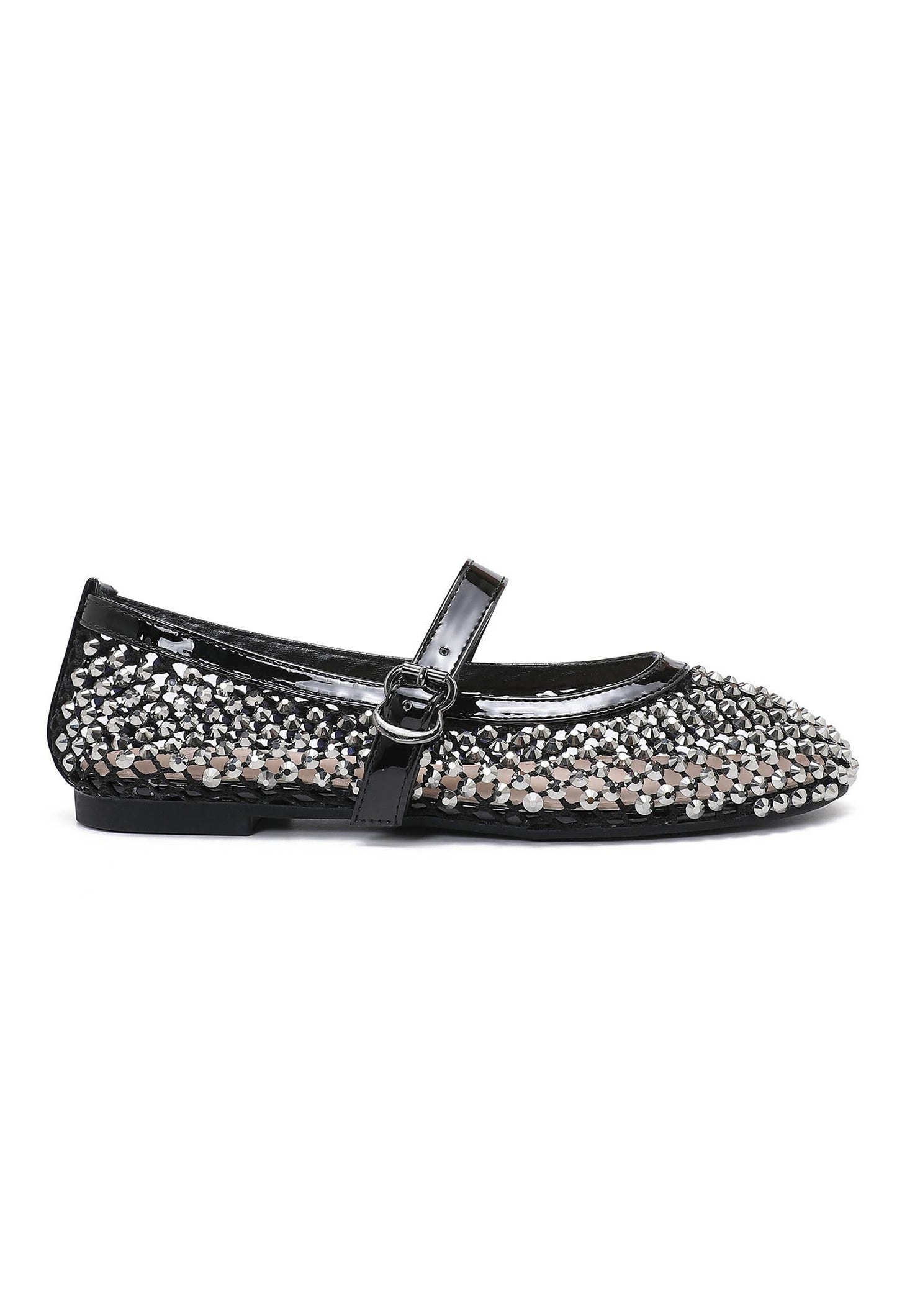 Mary-Jane-Ballerinas mit Strass verziert H8-1530H: Black