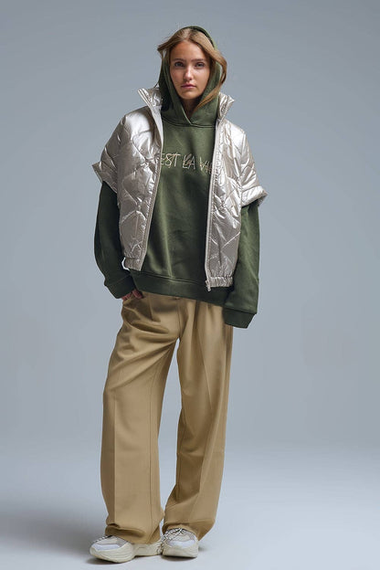 Gepolsterte Daunenjacke in Gold