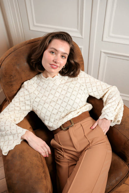 Bluse mit geometrischer Struktur