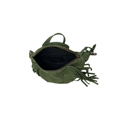 Esperanza Bauchtasche aus Wildleder mit Fransen: KAMEL