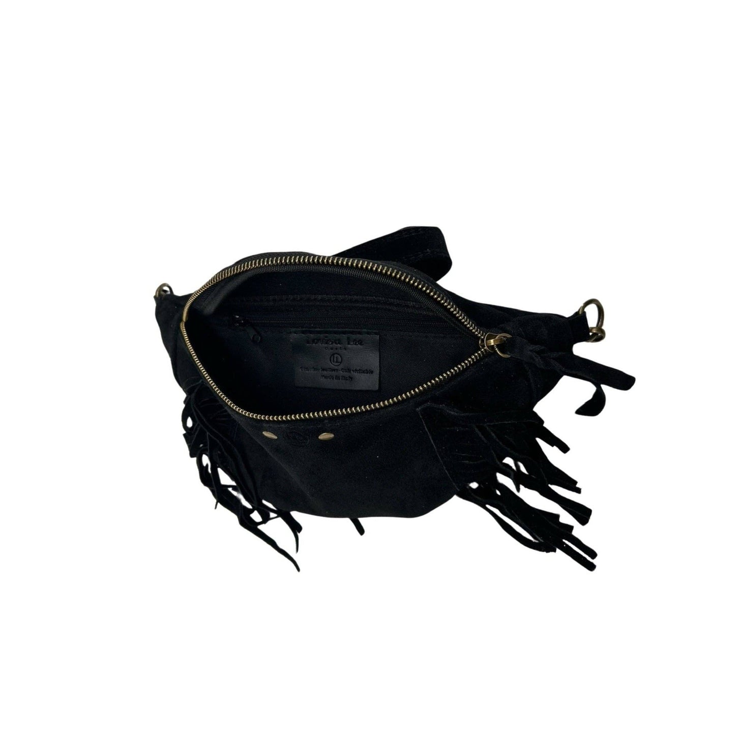 Esperanza Bauchtasche aus Wildleder mit Fransen: KAMEL