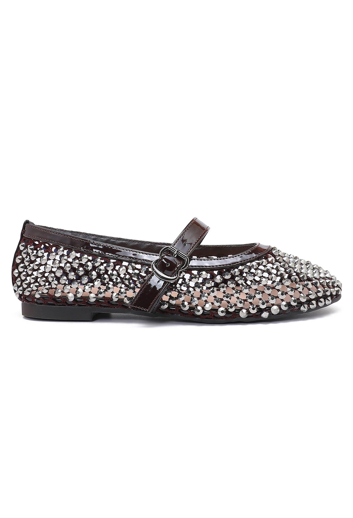 Mary-Jane-Ballerinas mit Strass verziert H8-1530H: Black