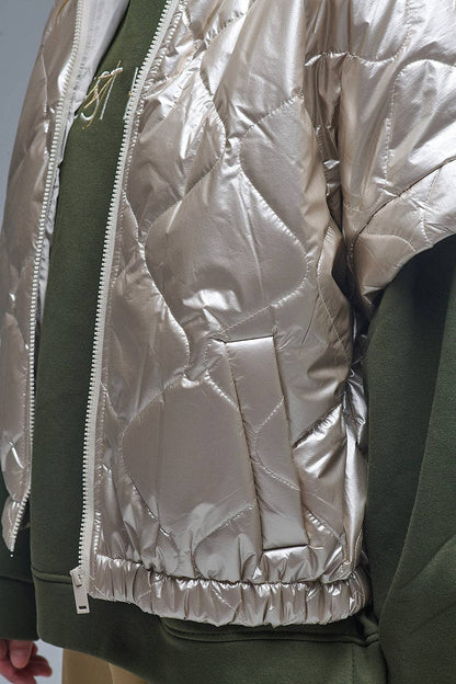Gepolsterte Daunenjacke in Gold
