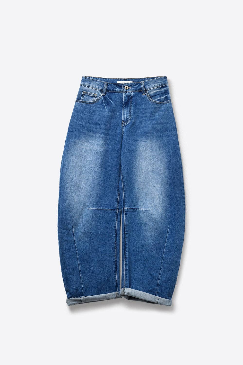 Barrel-Jeans mit mittlerer Waschung