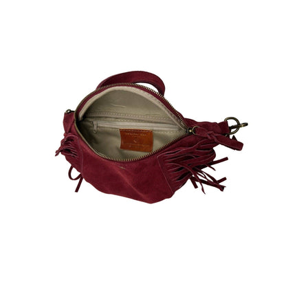 Esperanza Bauchtasche aus Wildleder mit Fransen: KAMEL