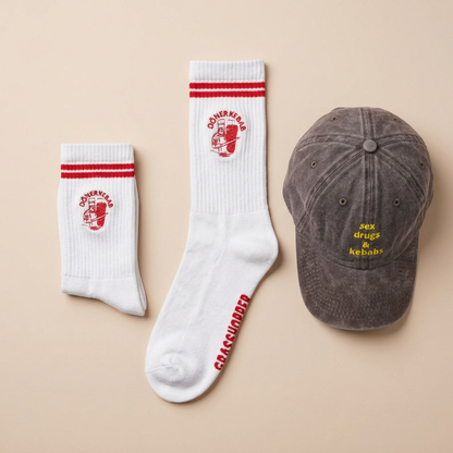 Bestickte Döner-Kebab-Statement-Socken: 37-43