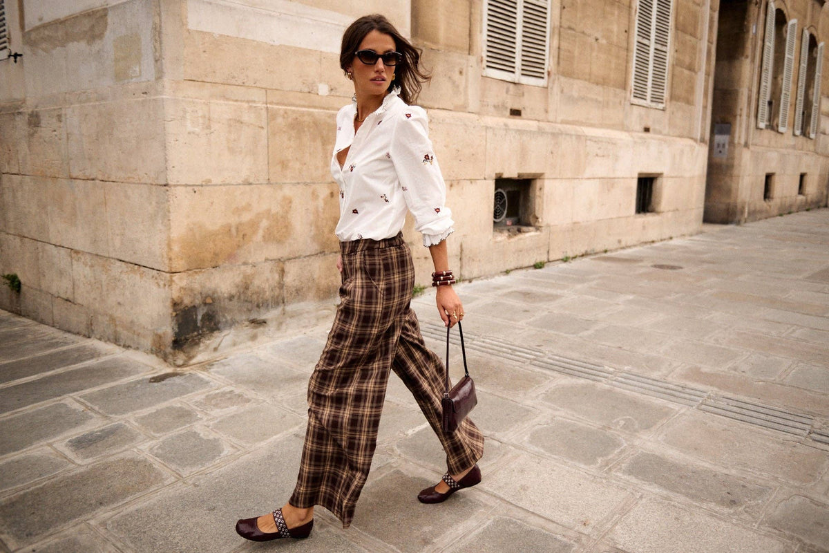 Claude Hose mit hohem Bund Marron