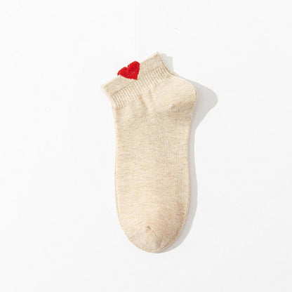 Damen Halbhohe Socken Kleines Herz I 35-41: Blanc / 35-41