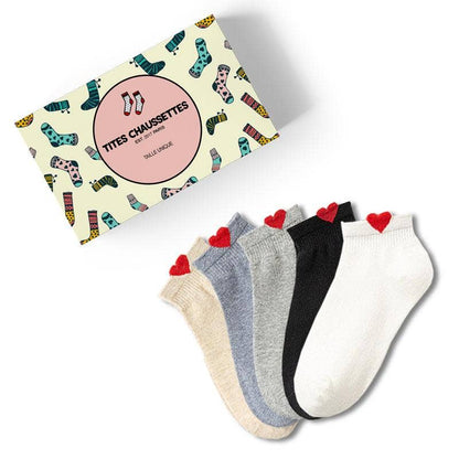 Damen Halbhohe Socken Kleines Herz I 35-41: Blanc / 35-41