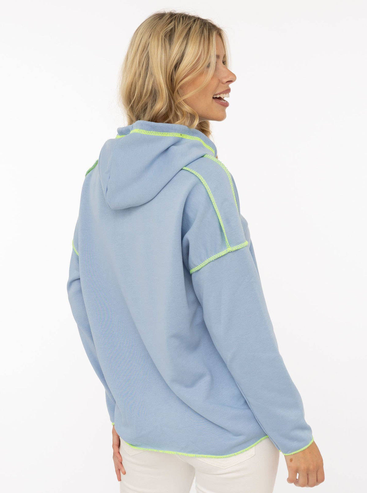 Zwillingsherz Hoodie BW "Neon Colors": Hellblau