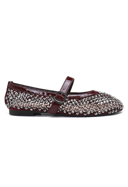Mary-Jane-Ballerinas mit Strass verziert H8-1530H: Black