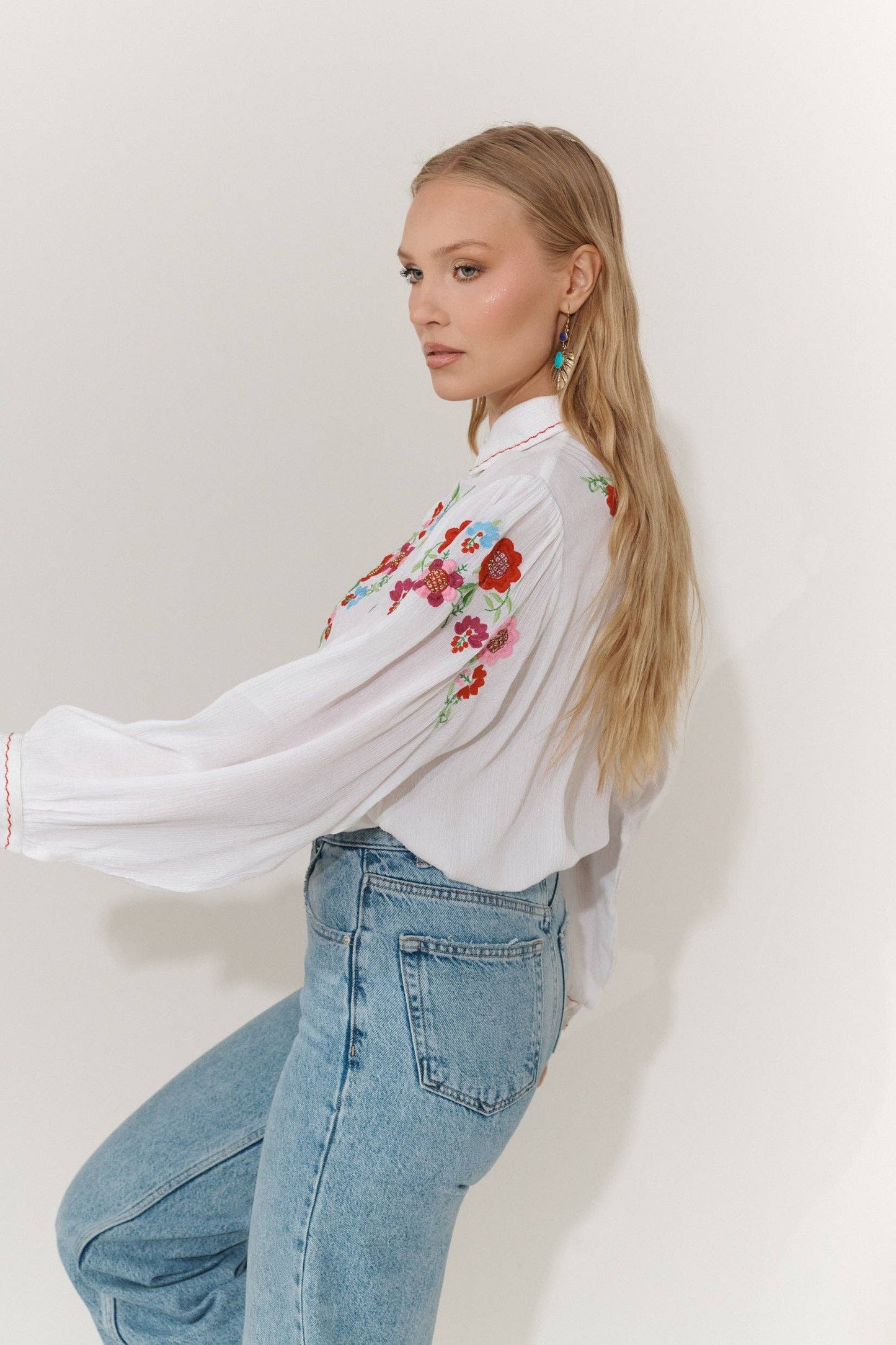 Piti Cuiti Boho Bluse mit Blumen