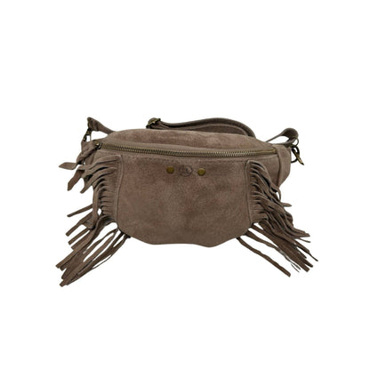Esperanza Bauchtasche aus Wildleder mit Fransen: KAMEL