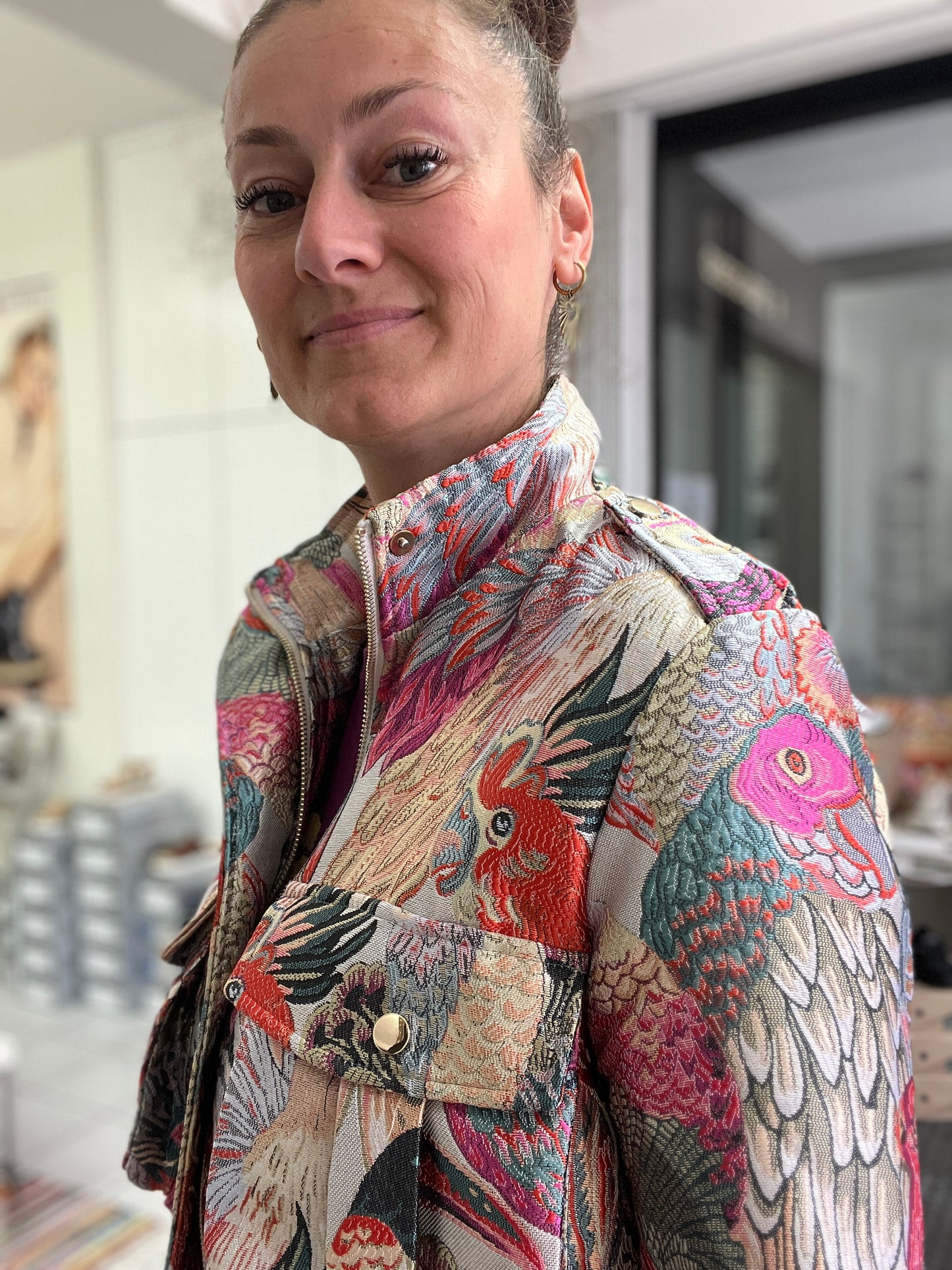 Jacquard Jacke Paradies Rose