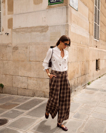 Claude Hose mit hohem Bund Marron