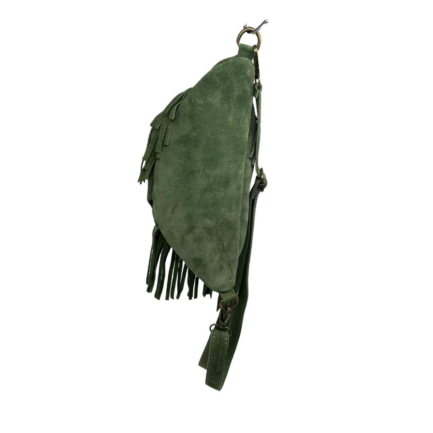 Esperanza Bauchtasche aus Wildleder mit Fransen: KAMEL