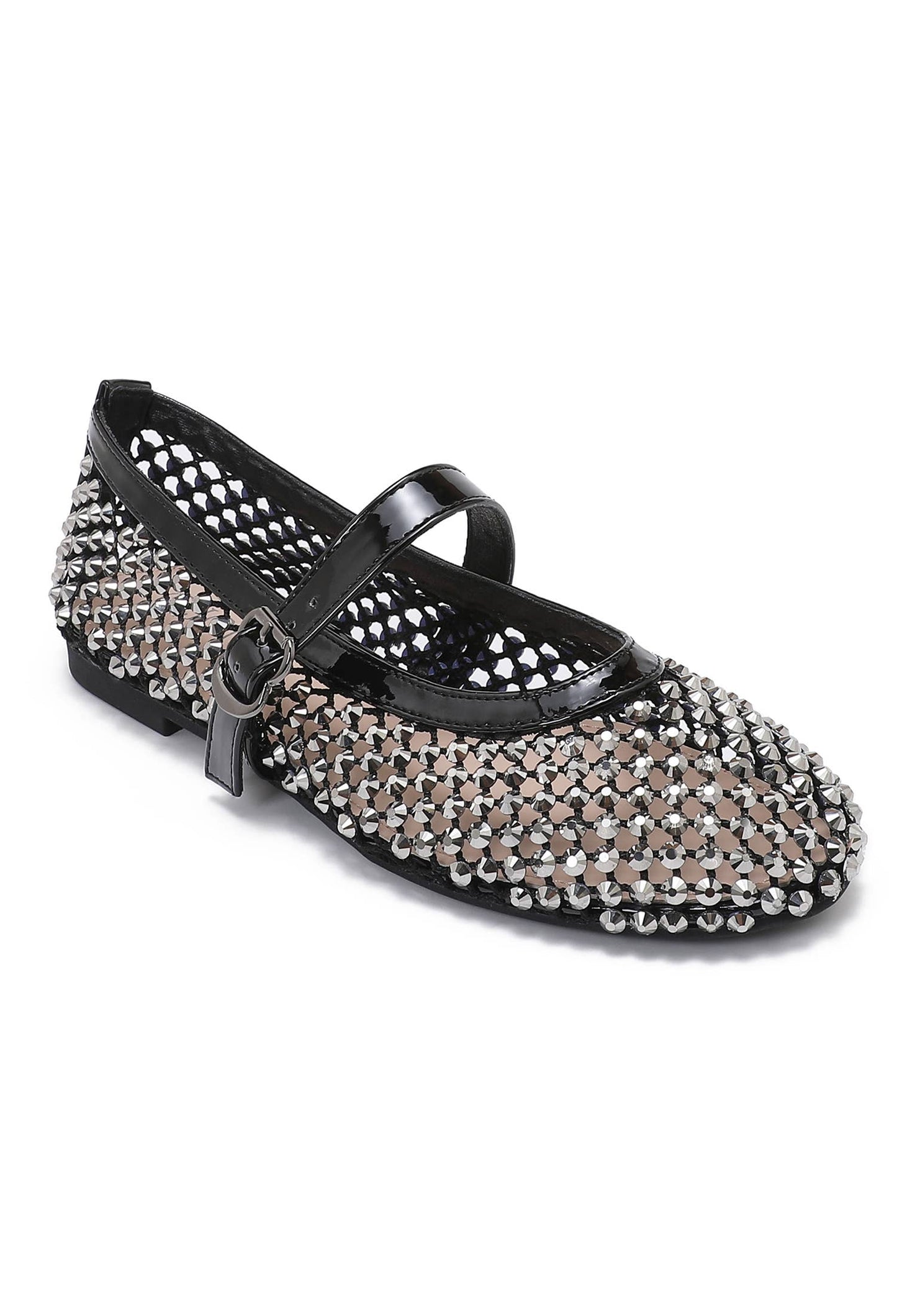Mary-Jane-Ballerinas mit Strass verziert H8-1530H: Black